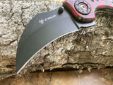Z-Killer Zombie Red Skull Camo Spring Assisted Karambit - Tactical Folding Pocket Knife