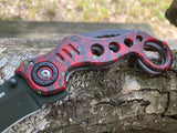 Z-Killer Zombie Red Skull Camo Spring Assisted Karambit - Tactical Folding Pocket Knife