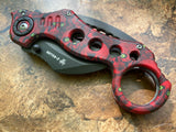 Z-Killer Zombie Red Skull Camo Spring Assisted Karambit - Tactical Folding Pocket Knife