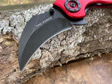 Tac-Force Red Tactical Karambit - Spring Assisted Folding Pocket Knife