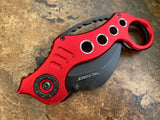 Tac-Force Red Tactical Karambit - Spring Assisted Folding Pocket Knife