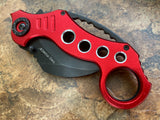 Tac-Force Red Tactical Karambit - Spring Assisted Folding Pocket Knife