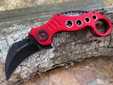 Tac-Force Red Tactical Karambit - Spring Assisted Folding Pocket Knife