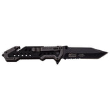USMC "The Few The Proud" Spring Assisted Rescue Knife – Serrated Tanto Blade with Glass Breaker