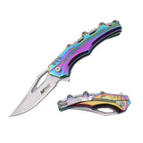 MTech USA Rainbow TiNite Handle Spring Assisted Folding Knife (MT-A2027RB)