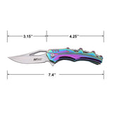 MTech USA Rainbow TiNite Handle Spring Assisted Folding Knife (MT-A2027RB)