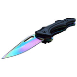 MTech USA Rainbow TiNi Blade with Integrated Carabiner & Multi-Tool Spring Assisted Knife