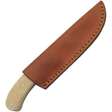 9" Red Bone Hunter Damascus Steel Handmade Skinning Knife Sheathed