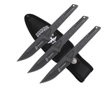 USMC Marines Military Black Throwing Knives-Set of 3 - Frontier Blades