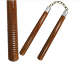 12" Wooden Nunchucks w/Ball Bearing Chain (HP1001-C) - Frontier Blades