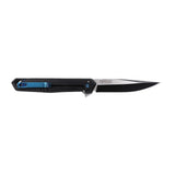 Tac Force Speedster Model modern slim pocket knife with a black blade and blue accents on a white background