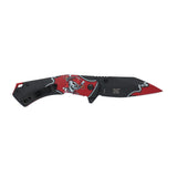 Dark Side Blades Pirate Skull Graphic Handle with Modified Tanto Blade Spring Assisted Knife - Frontier Blades