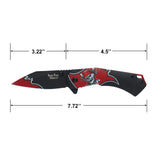 Dark Side Blades Pirate Skull Graphic Handle with Modified Tanto Blade Spring Assisted Knife - Frontier Blades