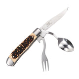 Elk Ridge "Hobo" Detachable Camping Knife & Utensil Set – Jigged Bone Handle