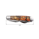 "Close up of camo pattern on POM handle of Elk Ridge multi-tool."