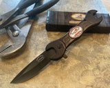 The Busted Knuckle Garage Black Wrench-Style Spring Assisted Folding Knife with a Bottle Opener (Copy) - Frontier Blades