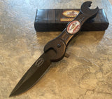 The Busted Knuckle Garage Black Wrench-Style Spring Assisted Folding Knife with a Bottle Opener (Copy) - Frontier Blades