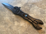 The Busted Knuckle Garage Black Wrench-Style Spring Assisted Folding Knife with a Bottle Opener (Copy) - Frontier Blades