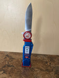 The Busted Knuckle Garage Unique Vintage Gas Pump Blue Assisted Folding Pocket Knife - Frontier Blades
