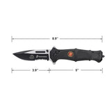 USMC M-3010BK Officially Licensed Black Textured Tactical Folding Knife