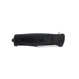 A photo showing the knife folded up to demonstrate its clean profile and how deep it rides using the black stainless steel pocket clip.
