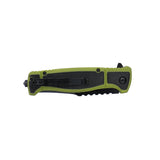 USMC M-A3005GN "The Few The Proud" Spring Assisted Knife – Green Handle Tanto with Spine Serrations
