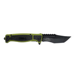 USMC M-A3005GN "The Few The Proud" Spring Assisted Knife – Green Handle Tanto with Spine Serrations