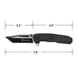 USMC M-A3007BK Spring Assisted Knife – Black Molded Nylon Handle with Serrated Tanto Blade (Officially Licensed)