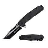 USMC M-A3007BK Spring Assisted Knife – Black Molded Nylon Handle with Serrated Tanto Blade (Officially Licensed)