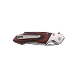MTech USA MT-A2019BN Spring Assisted Knife - Damascus Etched Blade & Brown Wood Handle - Frontier Blades