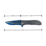 MTech USA Blue Damascus Etched Spring Assisted Knife