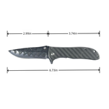 MTech USA MT-A2078GY Spring Assisted Knife – Grey Laser Etched Damascus Wave Blade & Carbon Fiber Look Handle