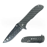 MTech USA MT-A2078GY Spring Assisted Knife – Grey Laser Etched Damascus Wave Blade & Carbon Fiber Look Handle