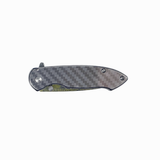 MTech USA MT-A2078YL Spring Assisted Knife – Yellow Damascus Wave Laser Etched Blade & Carbon Fiber Look Handle