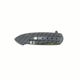 MTech USA MT-A2078YL Spring Assisted Knife – Yellow Damascus Wave Laser Etched Blade & Carbon Fiber Look Handle