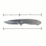 MTech USA Feather Etched Blade & Geometric Grey Handle Spring Assisted Knife