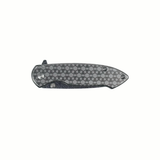 MTech USA Feather Etched Blade & Geometric Grey Handle Spring Assisted Knife