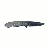 MTech USA Feather Etched Blade & Geometric Grey Handle Spring Assisted Knife