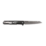 Tac-Force Speedster Tactical Folding Knife - Damascus Etched Kwaiken with Black Skeletonized Handle