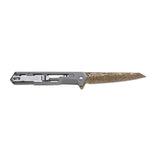 Tac-Force Speedster Tactical Folding Knife - Gold Damascus Etched Kwaiken with Grey Skeletonized Handle