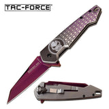 Tac-Force "Midnight Ops" Spring Assisted Knife – Purple TiNi Blade & Skull Handle - Frontier Blades