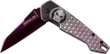 Tac-Force "Midnight Ops" Spring Assisted Knife – Purple TiNi Blade & Skull Handle - Frontier Blades