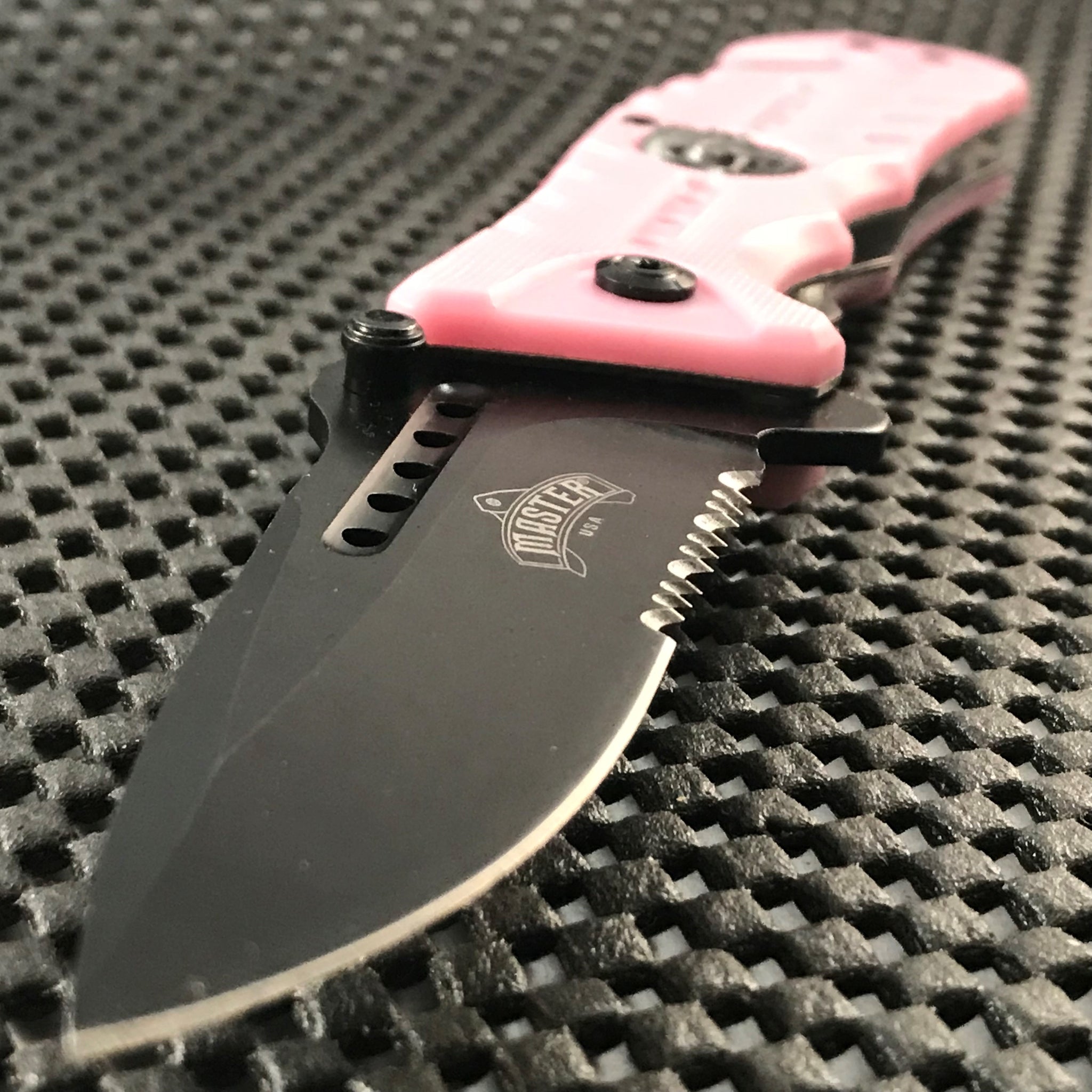  Master Pink Skull Medallion Tactical Blade Rescue Pocket Knife  : Sports & Outdoors