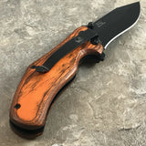 7" Elk Ridge Ballistic Dark Brown Pakkawood Hunting Pocket Knife - Frontier Blades