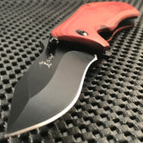 7" Elk Ridge Red Wood Spring Assisted Tactical Hunting Pocket Knife - Frontier Blades