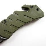 8" Master USA Green Stonewashed Tactical EDC Pocket Knife MU-A022GN - Frontier Blades