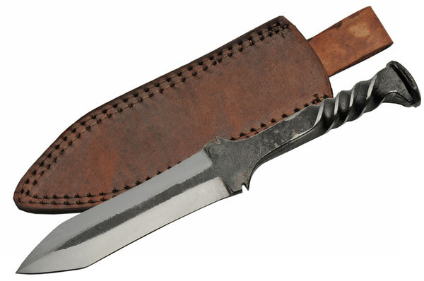 11.5" Medieval Double Edged Sharp Railroad Dagger Weapon With Sheath