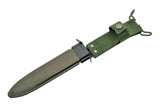 12" WWII M3 Trench Bayonet Fixed Blade Knife's Green Hard Sheath With Belt Loop (211133-BI)