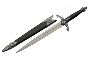 13.75" Historic Medieval Knights Black Dagger With Pewter Finish (211445-SL)