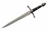 14" Medieval Silver & Black Fixed Blade Claymore Dagger (211351)